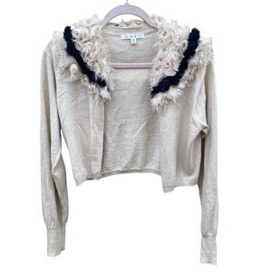 Vintage CAbi Tan and Black Rosette Shrug Cardigan Crop Style # 683 Small